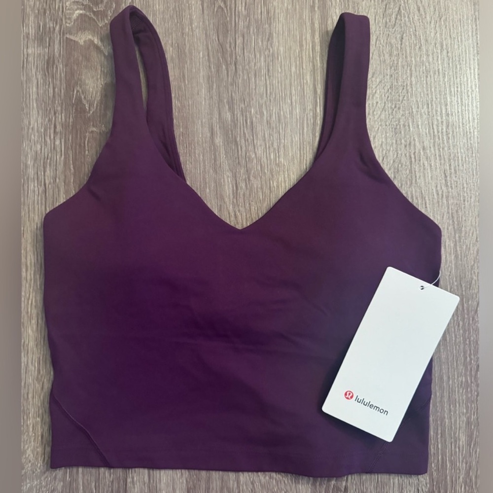 New with tags Lululemon Align tank top, purple, dramatic magenta, size 6.